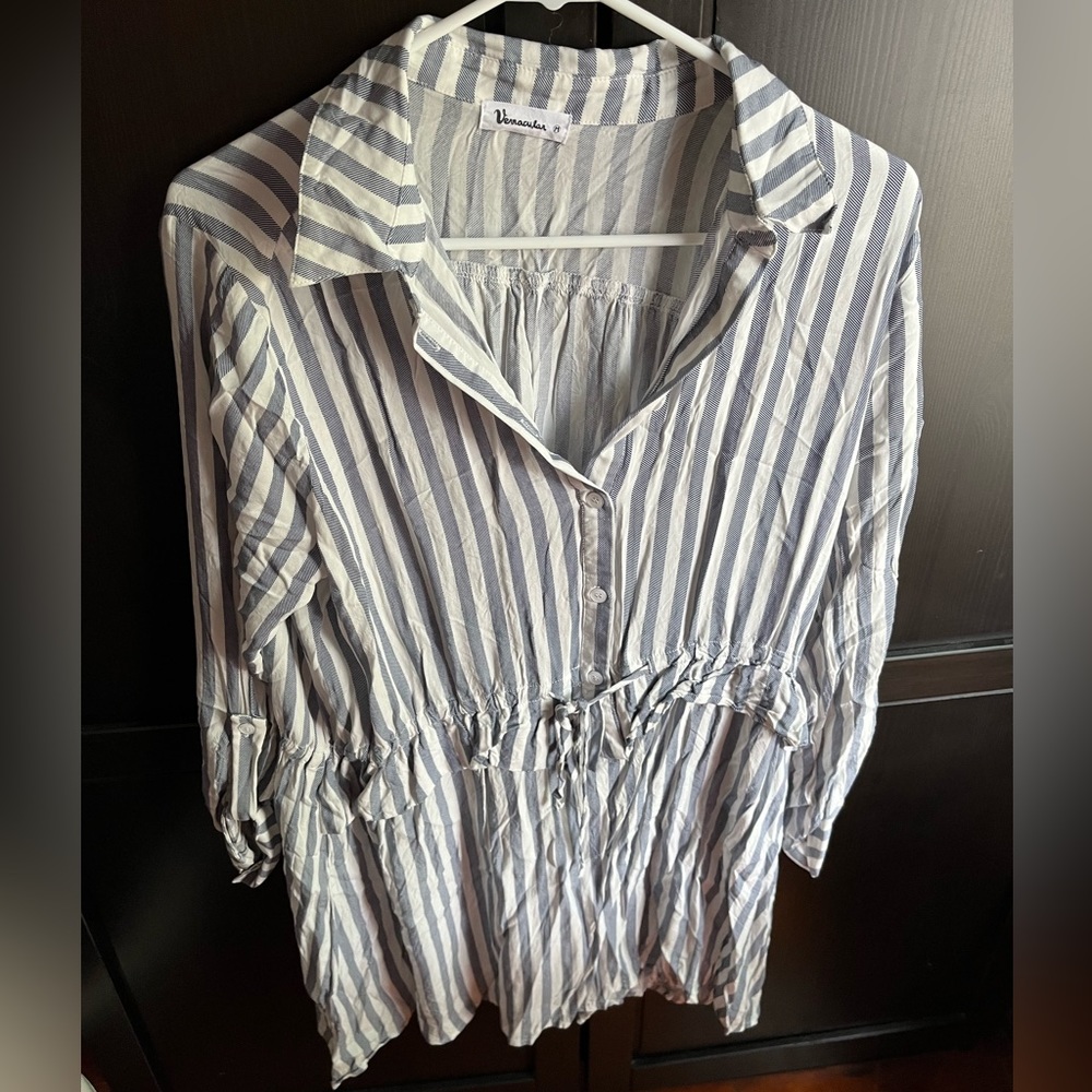 Stripped long sleeve dress